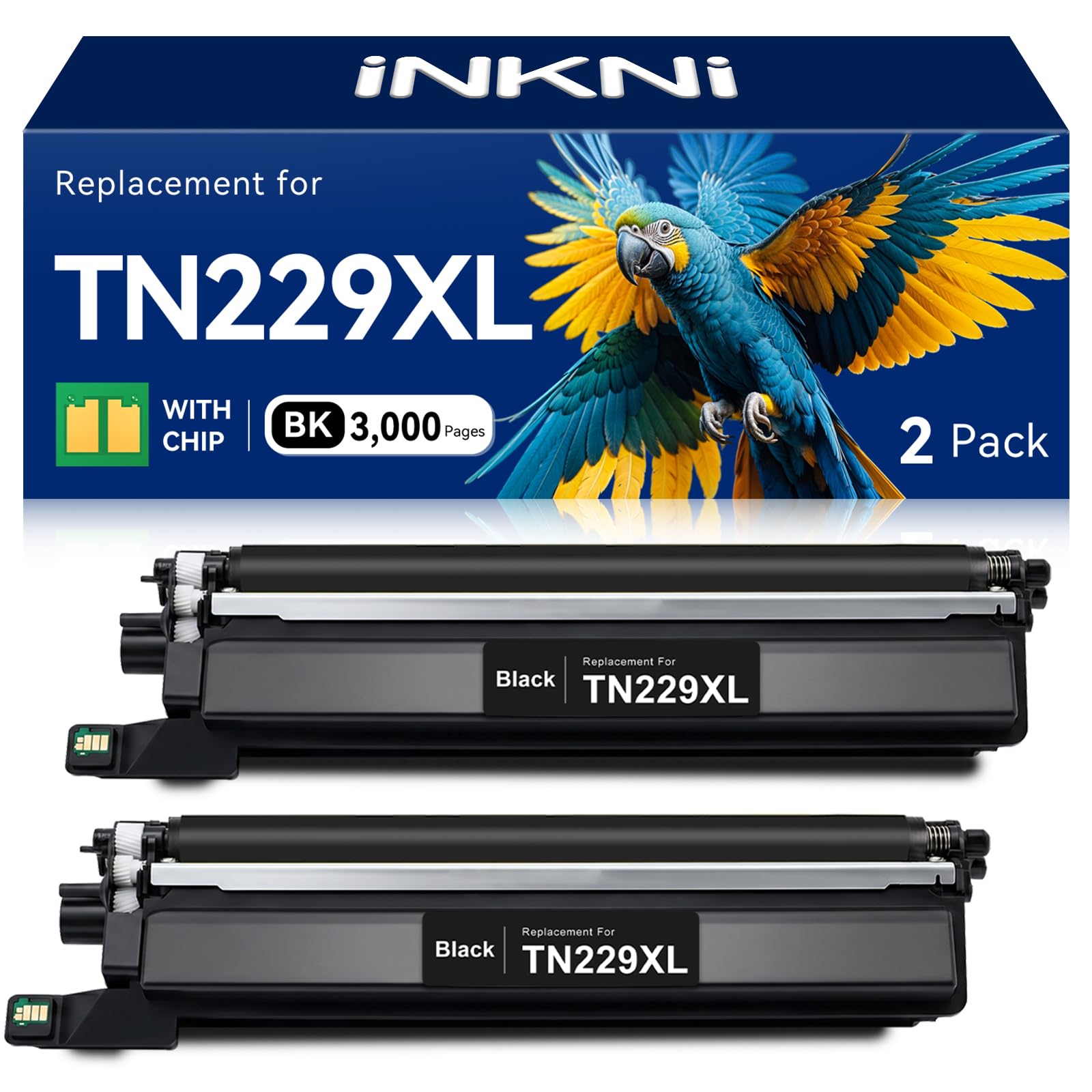 View 1 of ***CARTRIDGES ARE FACTORY SEALED***
InkNI TN229XL Black Toner Cartridge (2-Pack)