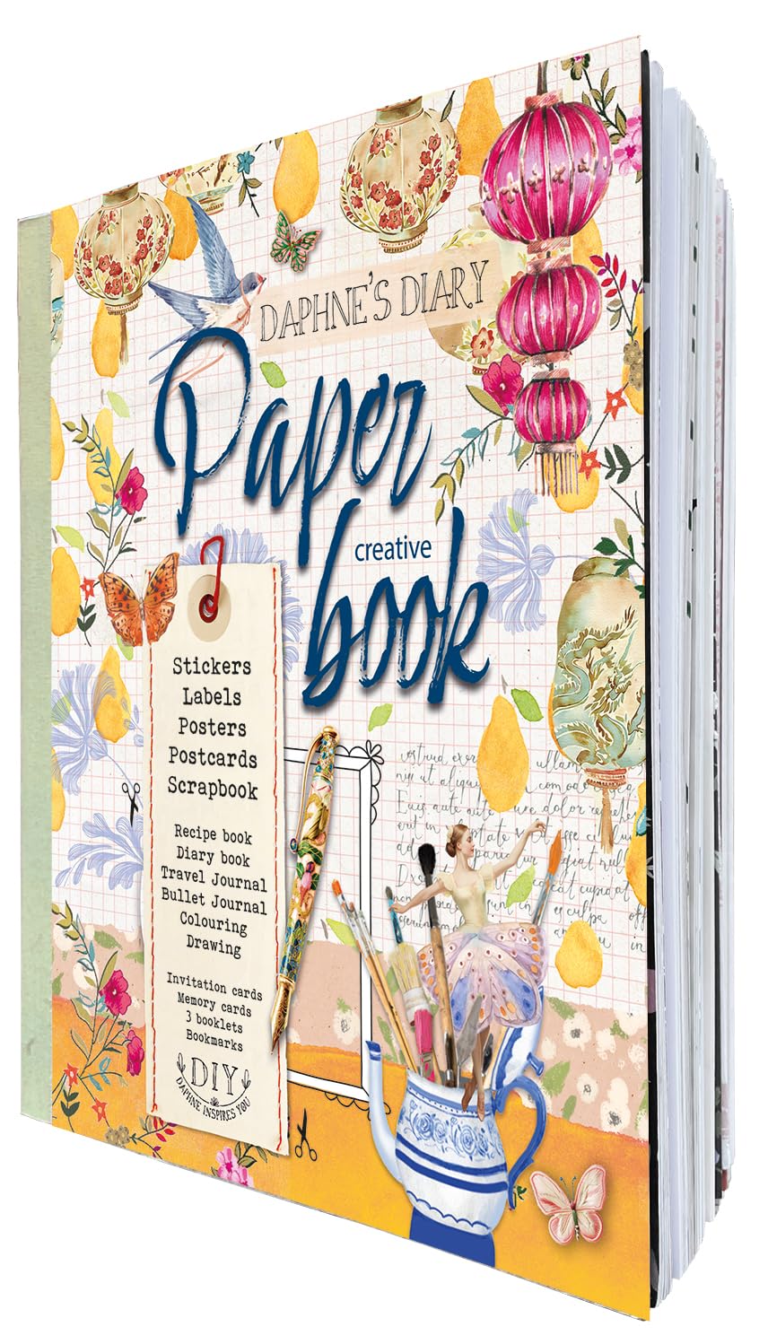 Daphne’s Diary Livre créatif en papier, extra épais 3 cm – avec carnets & papeterie : techniques papier, éléments interactifs, pages à colorier/dessiner, feuilles à plier, découper & perforer