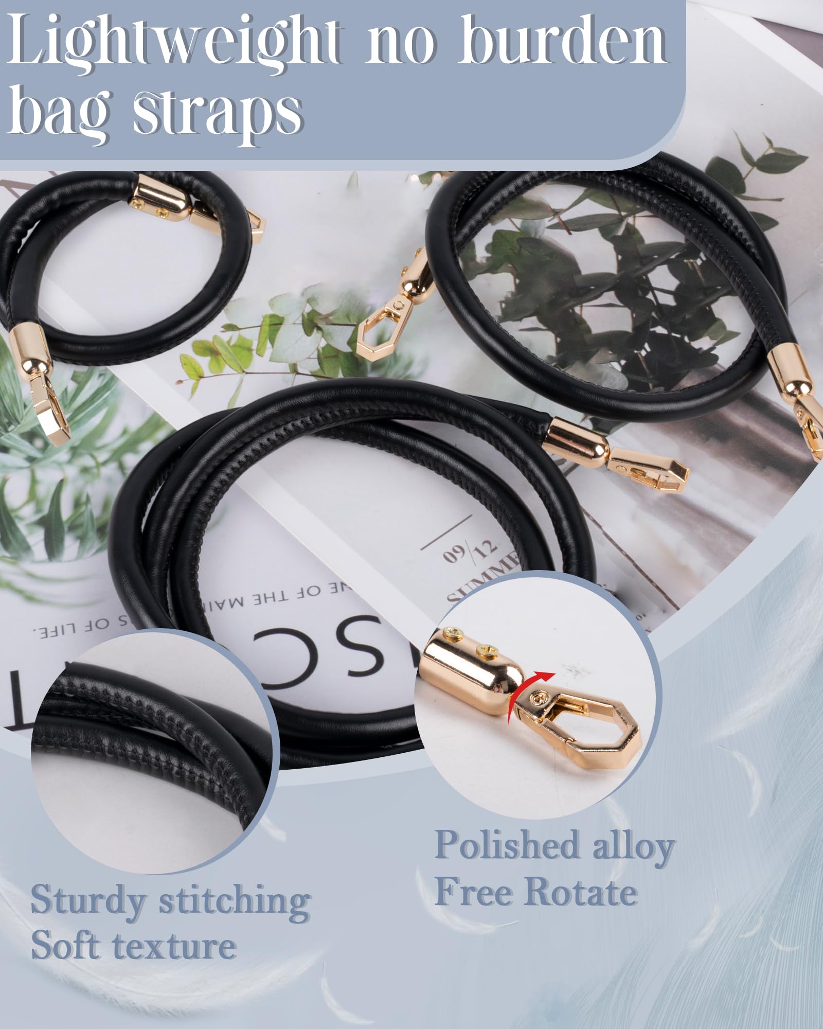 MEGAVOW 2 Pièces Poignée Anse En PU Cuir Pour Sac à Main