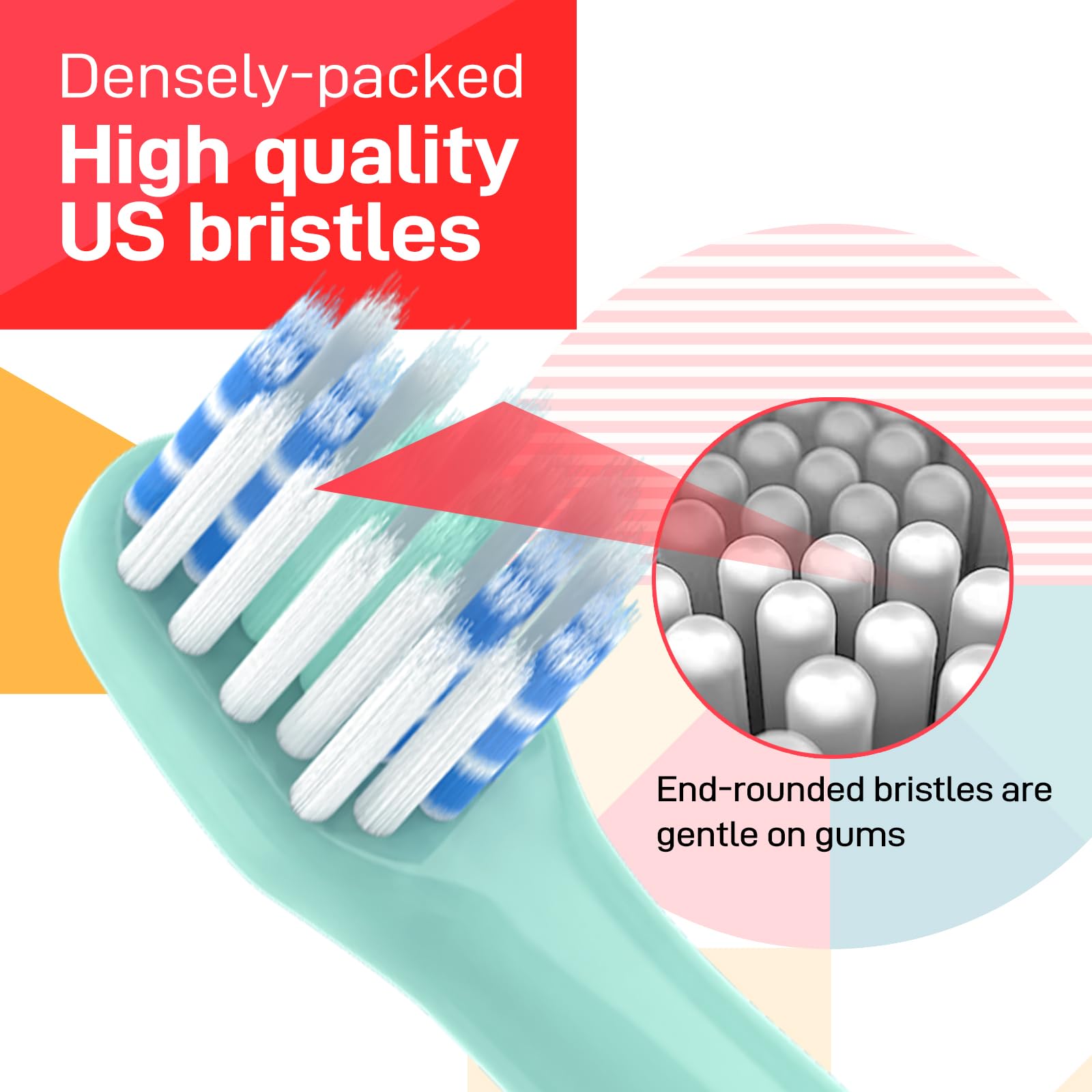 Zahnbürstenköpfe Ersatz für Colgate Hum Zahnbürste - Bürstenköpfe Ersatz für Hum Smart Akku Zahnbürste, Grün, 6 Stück