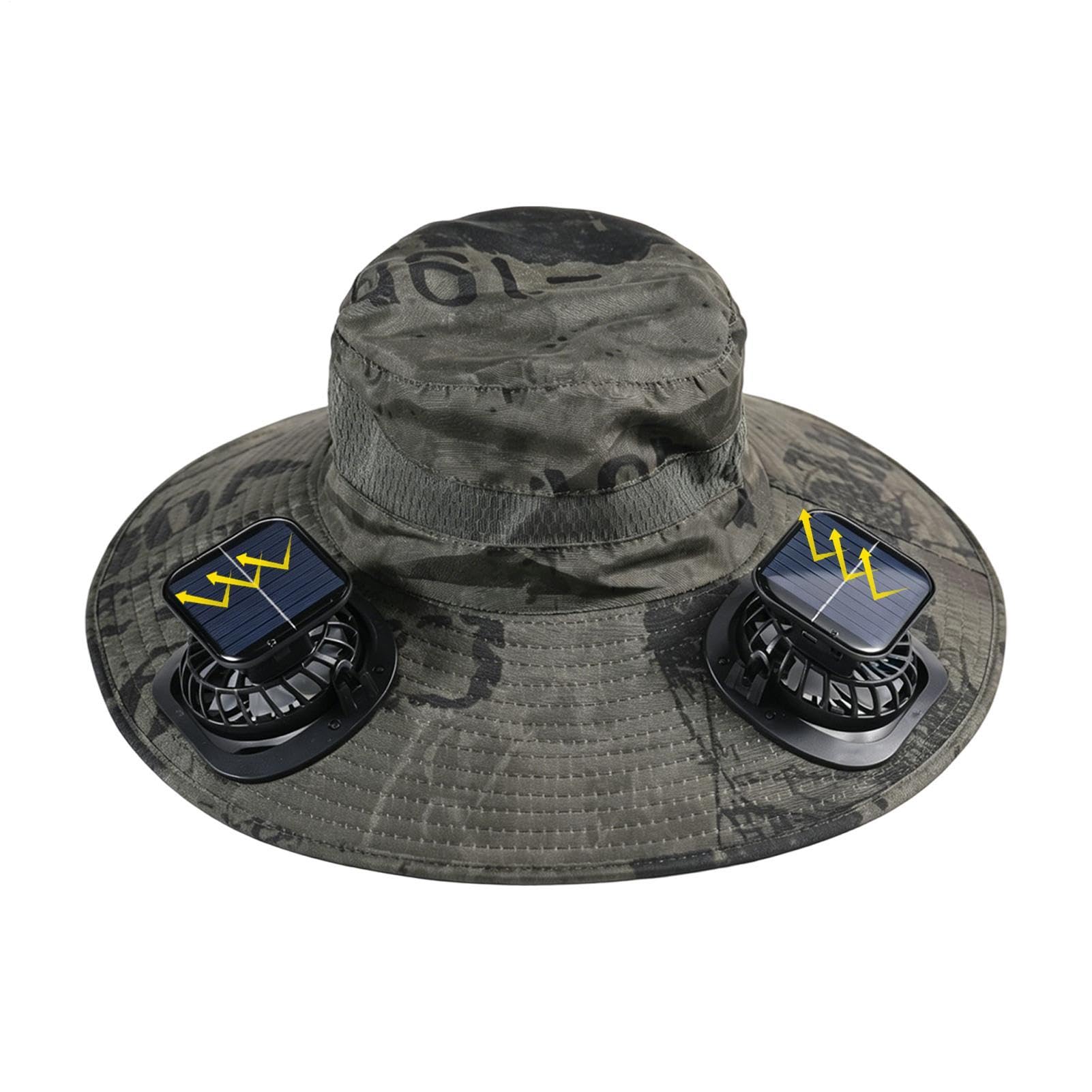Sombrero de ventilador solar, protección UV, sombreros de pesca al aire libre con ventiladores solares, visera de enfriamiento recargable, gorra transpirable para clima cálido, camping, picnic