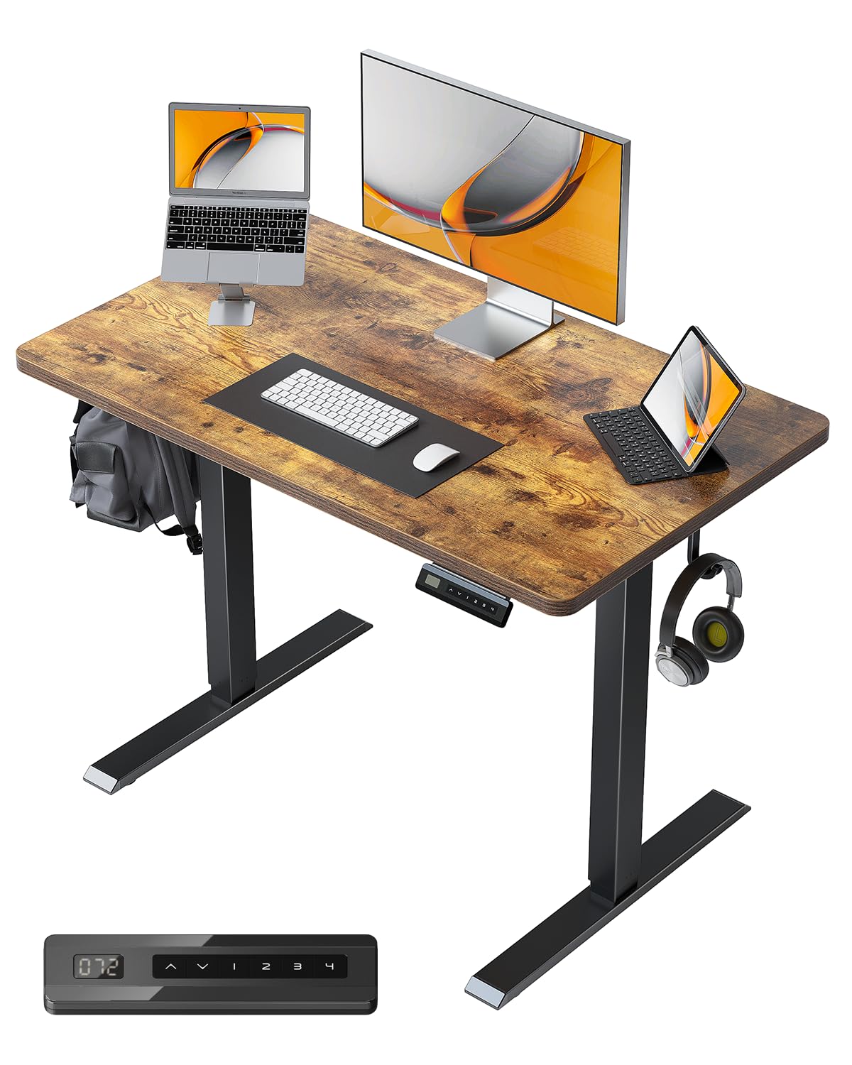 FEZIBO 電動昇降デスク　【ゲーミングデスク】 Amazon | FEZIBO 電動 昇降デスク 一枚板 幅100cm オフィスワーク