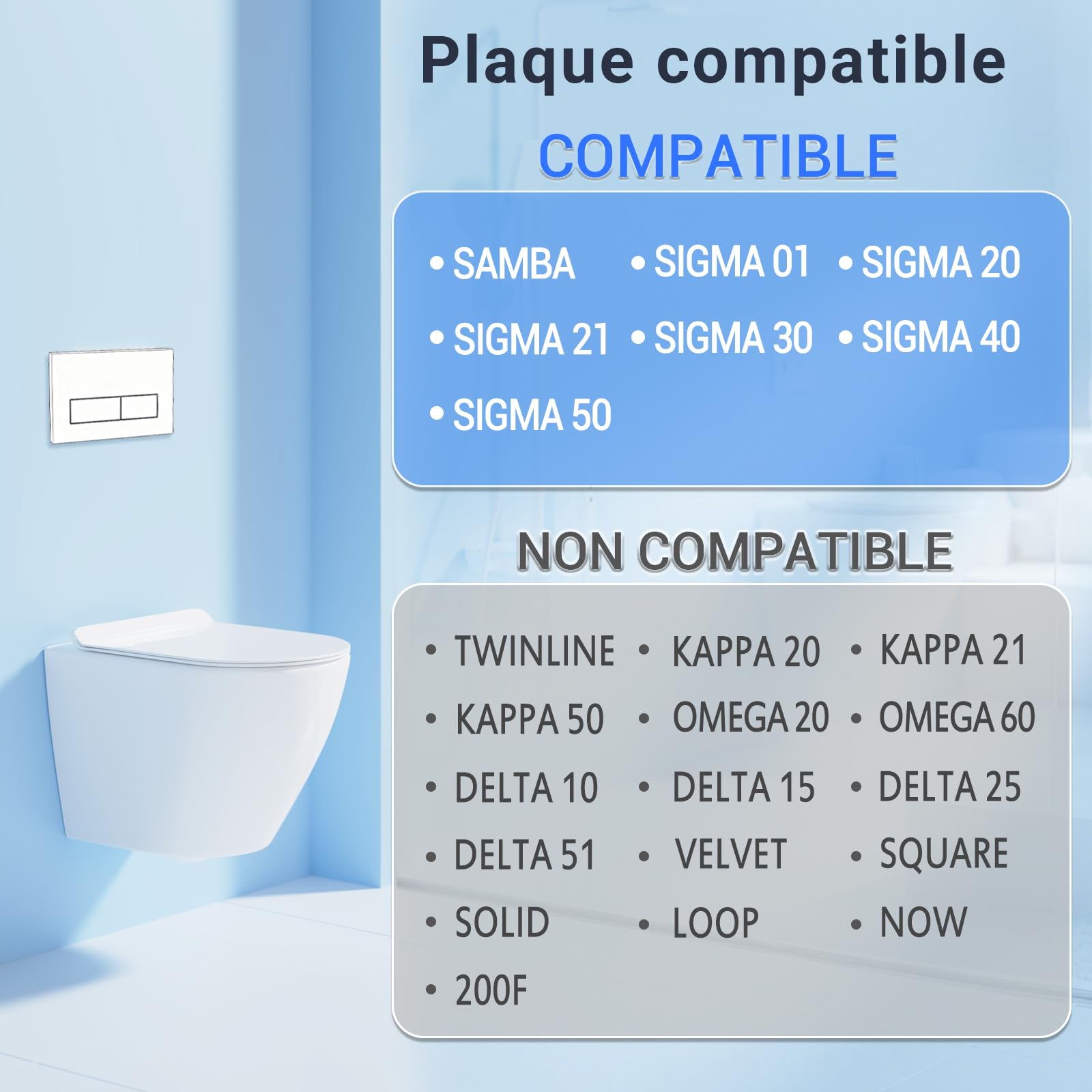 Plaque de Commande WC, Compatible Geberit Sigma, UP300 et UP320, avec Double Chasse, Équipée d'un Set de Leviers de Chasse et d'un Cadre d'Installation, Dimensions 245 × 164mm.(Bronze)