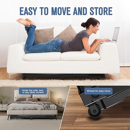 Miniatura 8 de Portable Foldable 3.0 HP Small Treadmills for Home Office with 300 LBS Capacity, Folding Running Walking Compact Treadmill with Handle Bar and LED