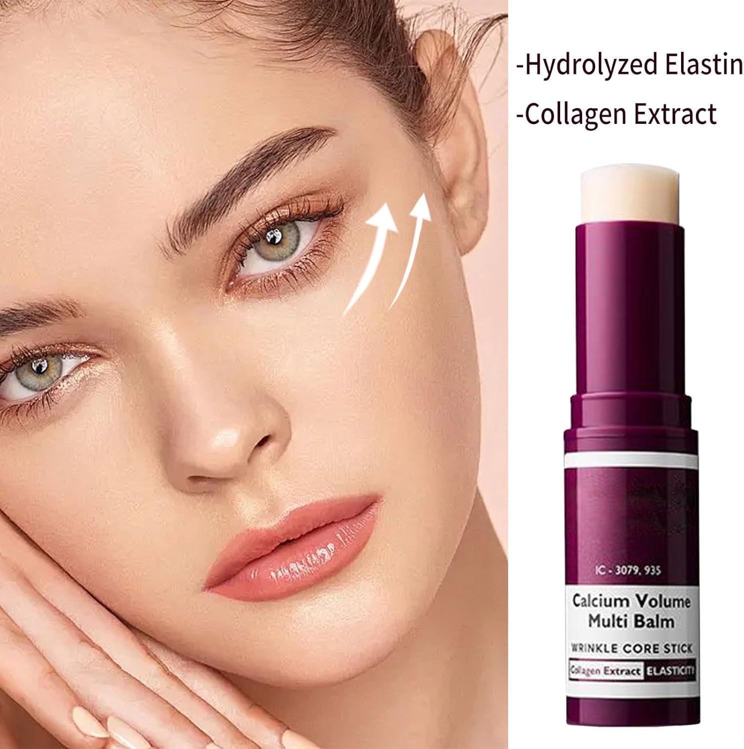 2 PCS Calcium Volume Multi Balm, Stick Coreano Viso Antirughe, Calcium Multi Balm Stick, Anti-caduci, Adatto per Gli Occhi, il Viso, il Collo, Firming Skincare Sticks Stringe La Pelle Ripara e Idrata
