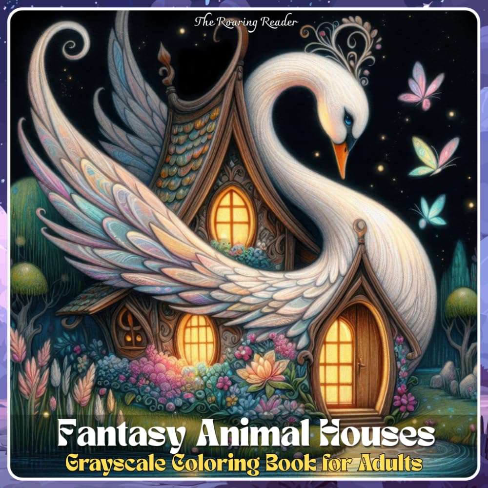 Fantasy Animal Houses Grayscale Coloring Book for Adults: 52 Whimsical Animal-Shaped Homes in Magical Forest Worlds – Cozy Cottagecore Scenes for ... Creative Coloring (Nature’s Whimsical Beauty)