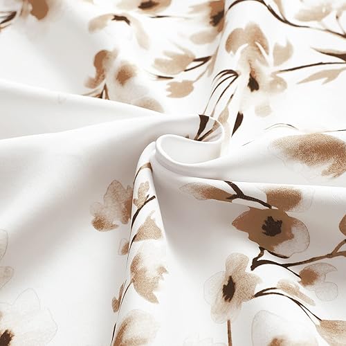 Miniatura 5 de Melodieux Cortinas florales de 96 pulgadas de largo para sala de estar, cortinas decorativas blancas con ojales, 52 x 96 pulgadas, 2 paneles