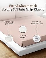 Vista 3 de Good Sleep Bedding Sábana bajera ajustable individual XL, sábanas extralargas de 1000 hilos, suave y transpirable con bolsillo profundo de 16
