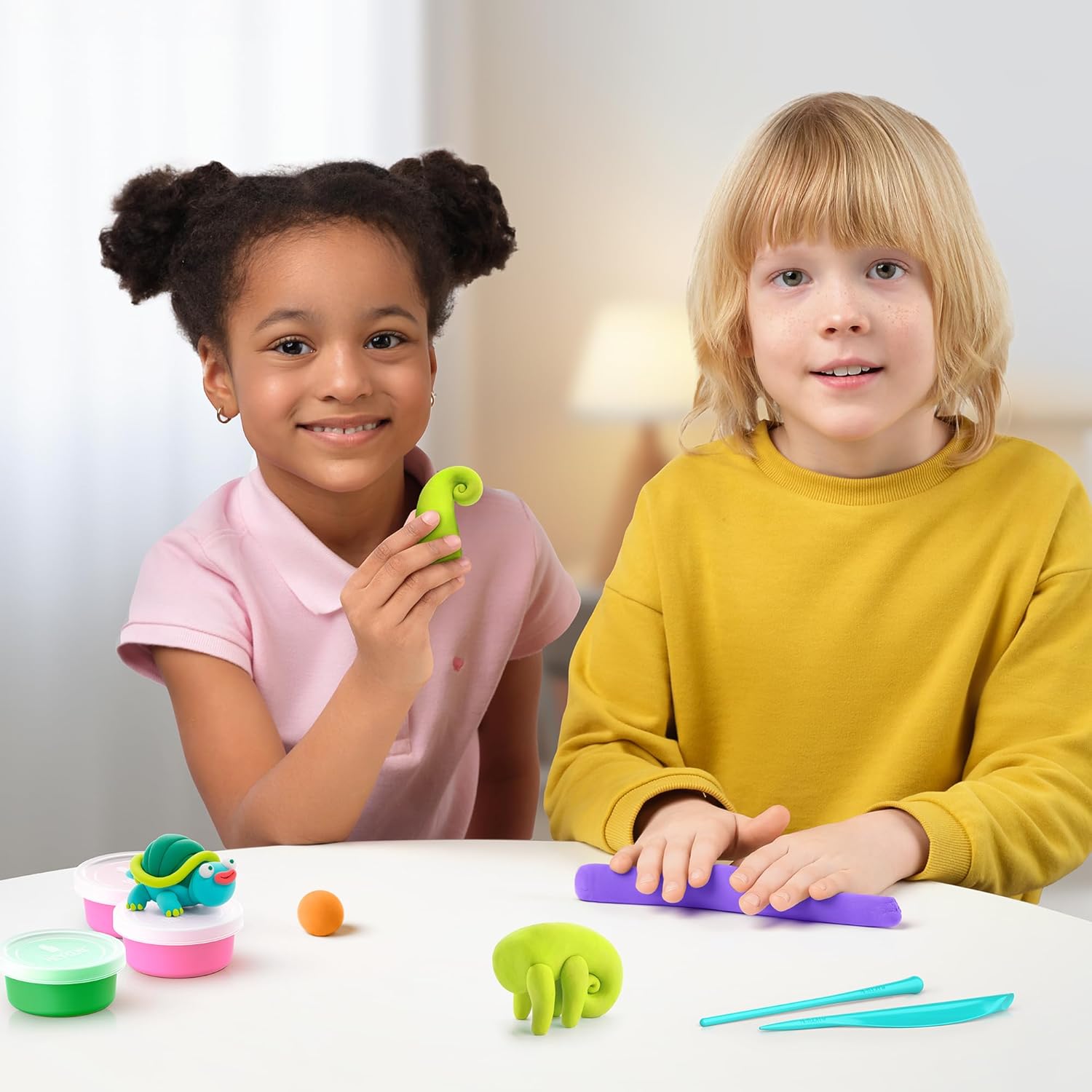 Hey Clay 15 Cans Set - Colourful Modelling Kids Air-Dry Clay 15 Cans with Sculpting Tools and Fun Interactive Instructions for Children Age 3+ (Exotic Pets)