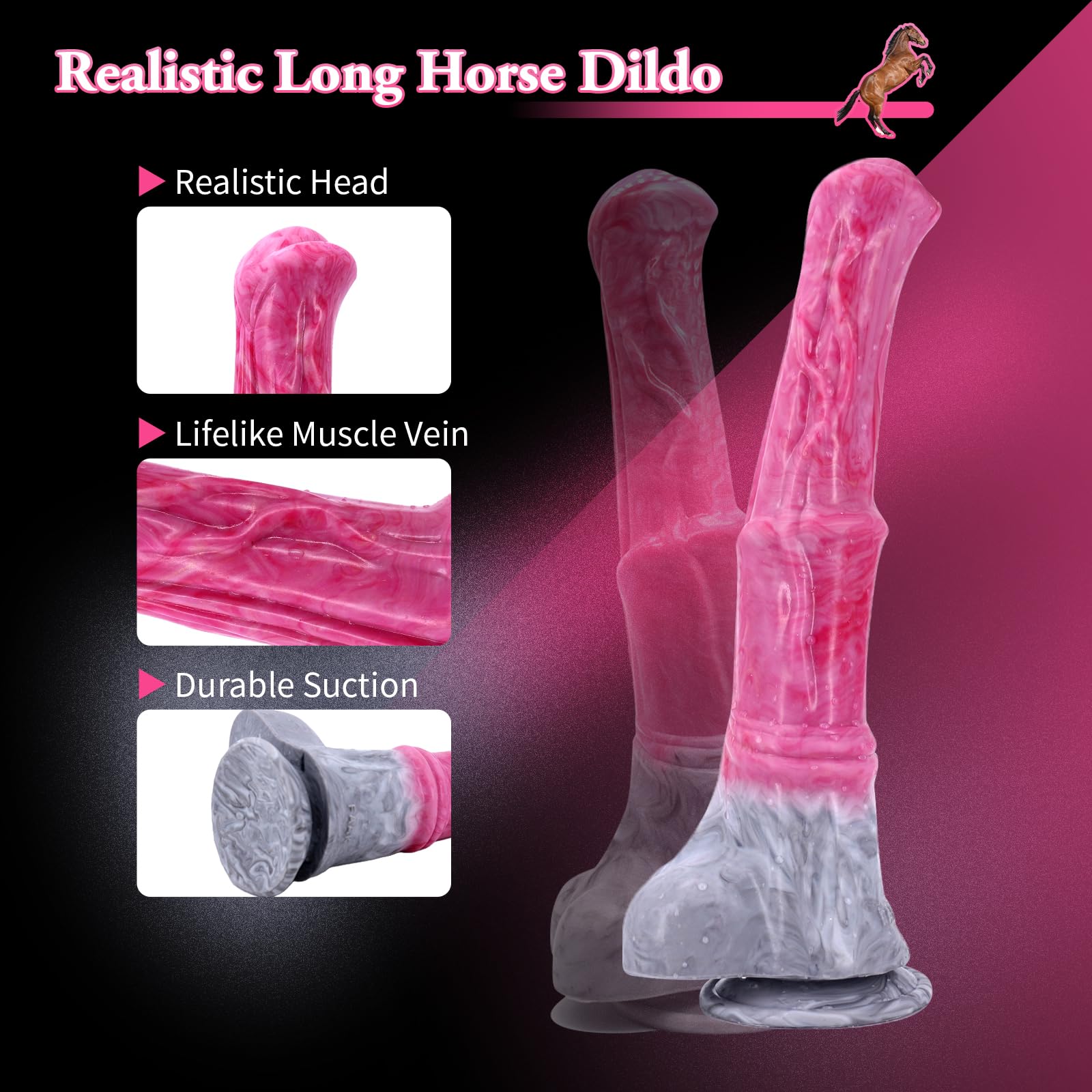 Horse Dildo Sex Toys with Suction Cup, 12inch Long Fantasy Huge Thick Anal Dildo Big Silicone Adult Sex Toy for Men and Women G Spot Couples: Original
