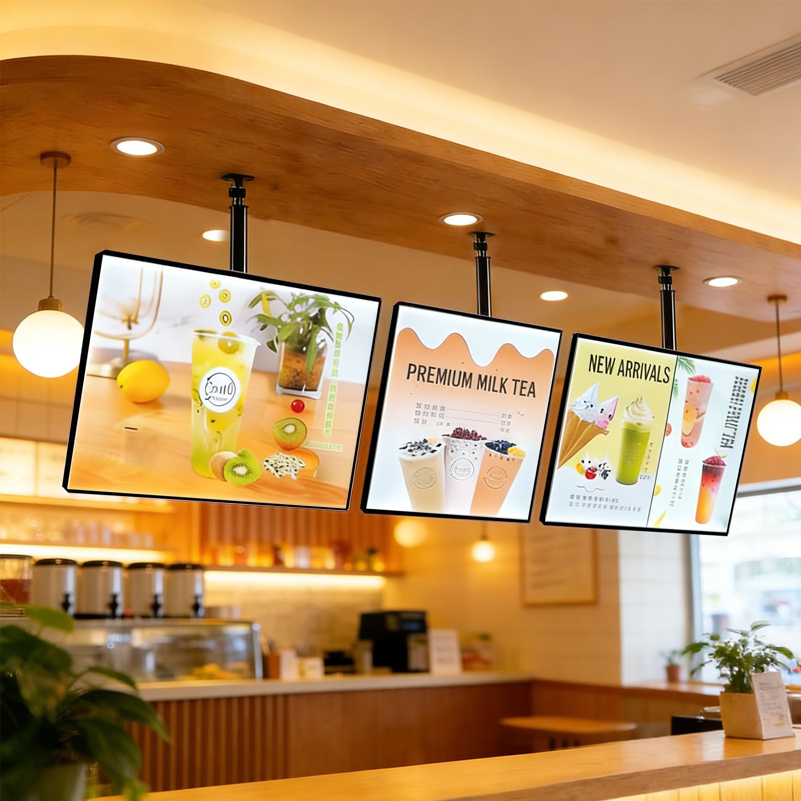 Cyfrowa tablica menu, ekran LED, elektroniczna skrzynka oświetleniowa do montażu na ścianie w kawiarniach, sklepach, nośność 40 kg