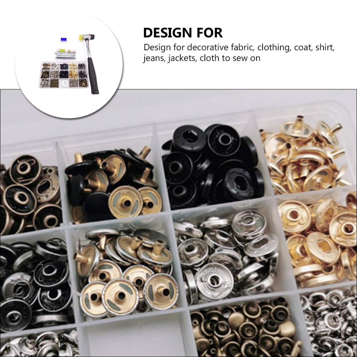 Baluue Bottoni Automatici in Ottone Set 50 Pezzi 12, 5mm