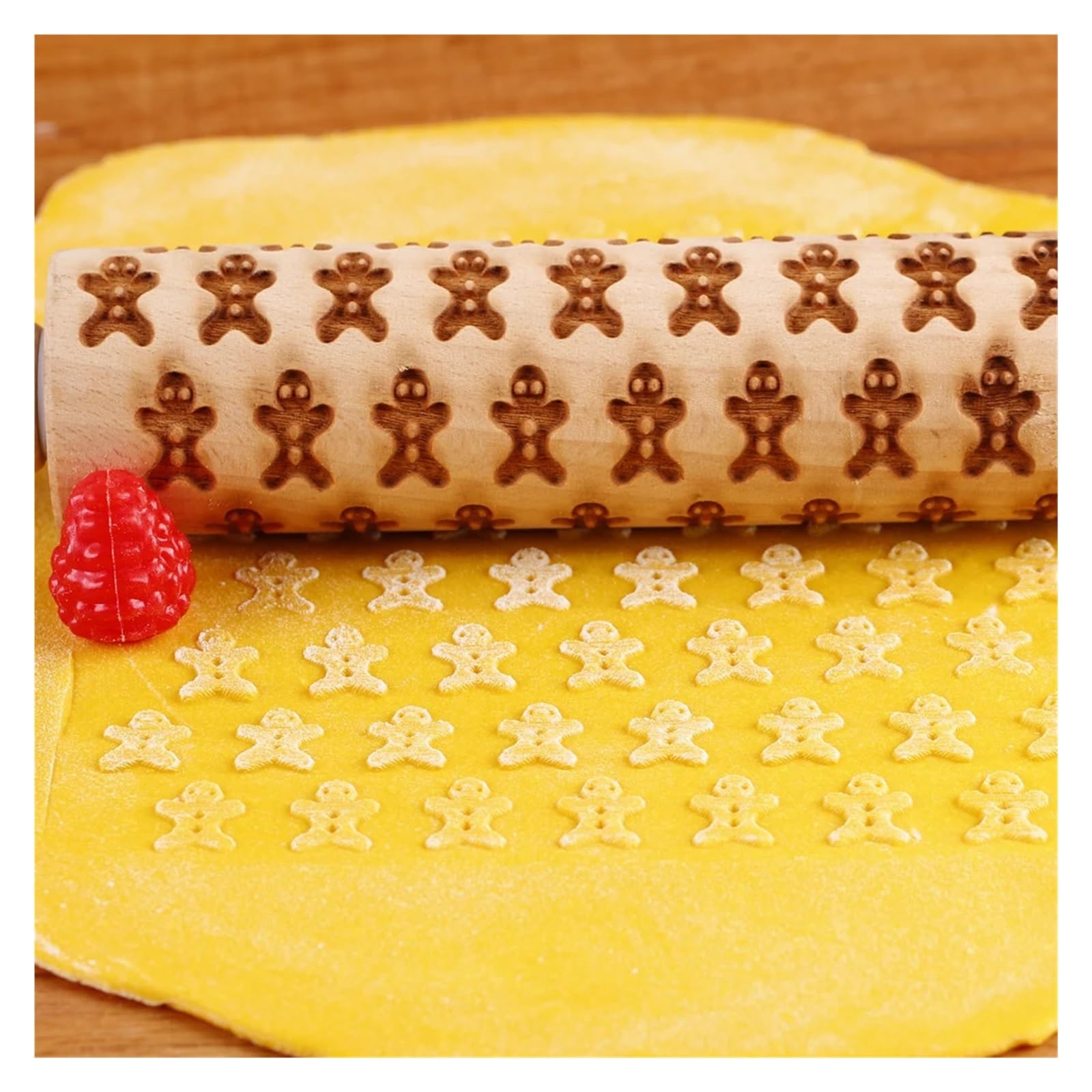 Rodillo de Madera con Relieve de 13,7 Pulgadas for repostería, Herramienta for Grabar Galletas y Sellos. para Cocina, Pastelería(Color 4)