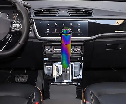 Miniatura 3 de Lunsom Pomo de palanca de cambios automático de metal para automóvil con botón de aleación de aluminio, manija de palanca de cambios larga para la