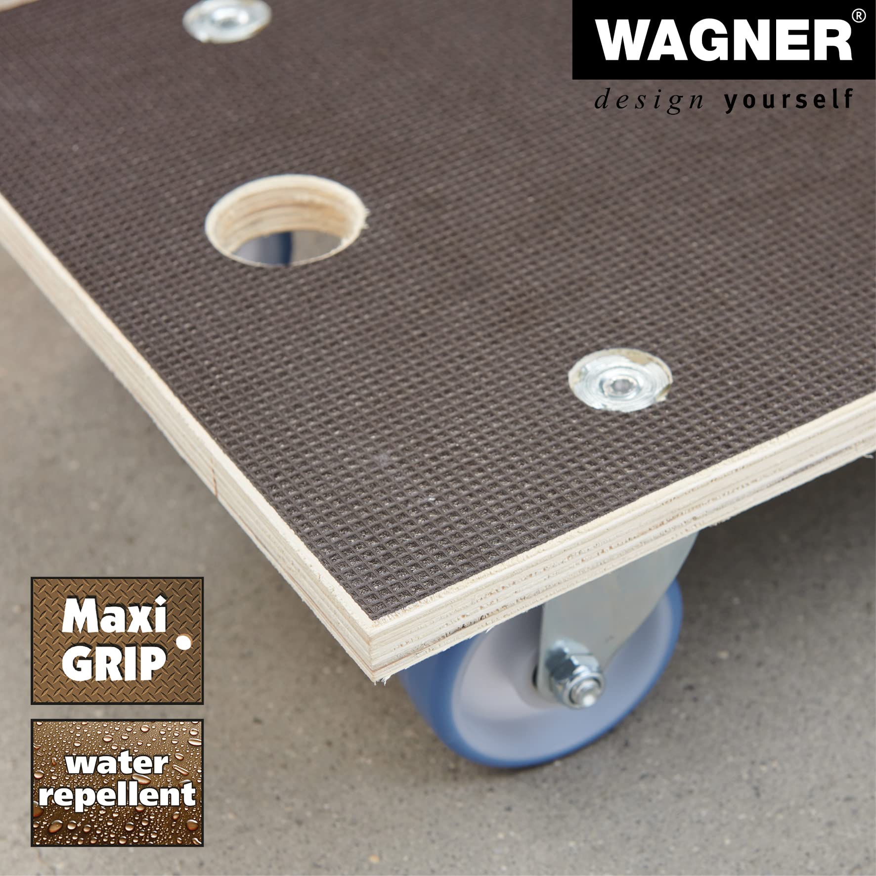 Chariot à Roulettes WAGNER MM 1341 - Idéal Pour Déplacer Charges Lourdes Jusqu'à 500kg En Toute Sécurité