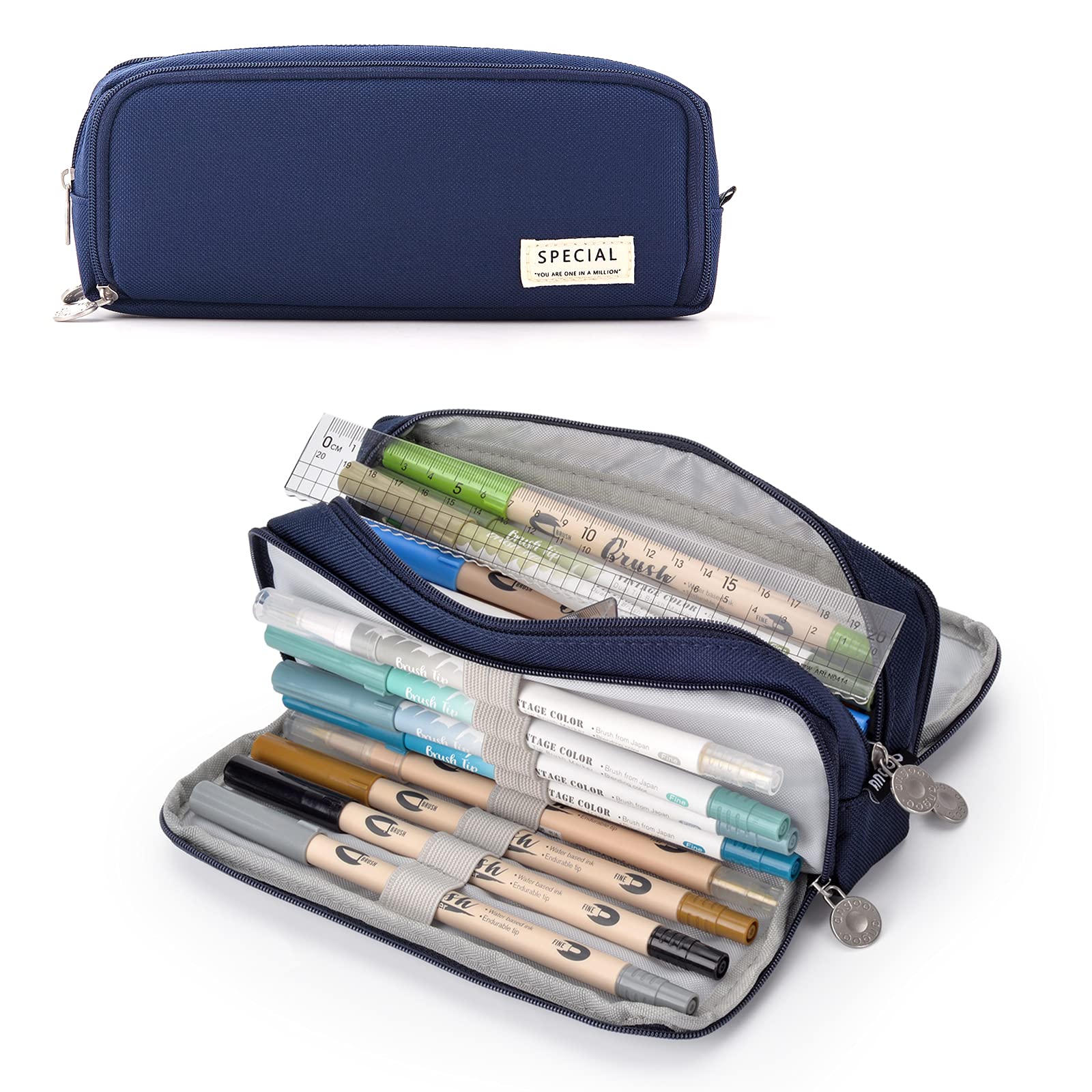 TOYESS Estuches de Gran Capacidad para Niños y Niñas, Estuche Escolar de Cremallera 3 Compartimentos Unisex para Niñosset Estuche Portatodo