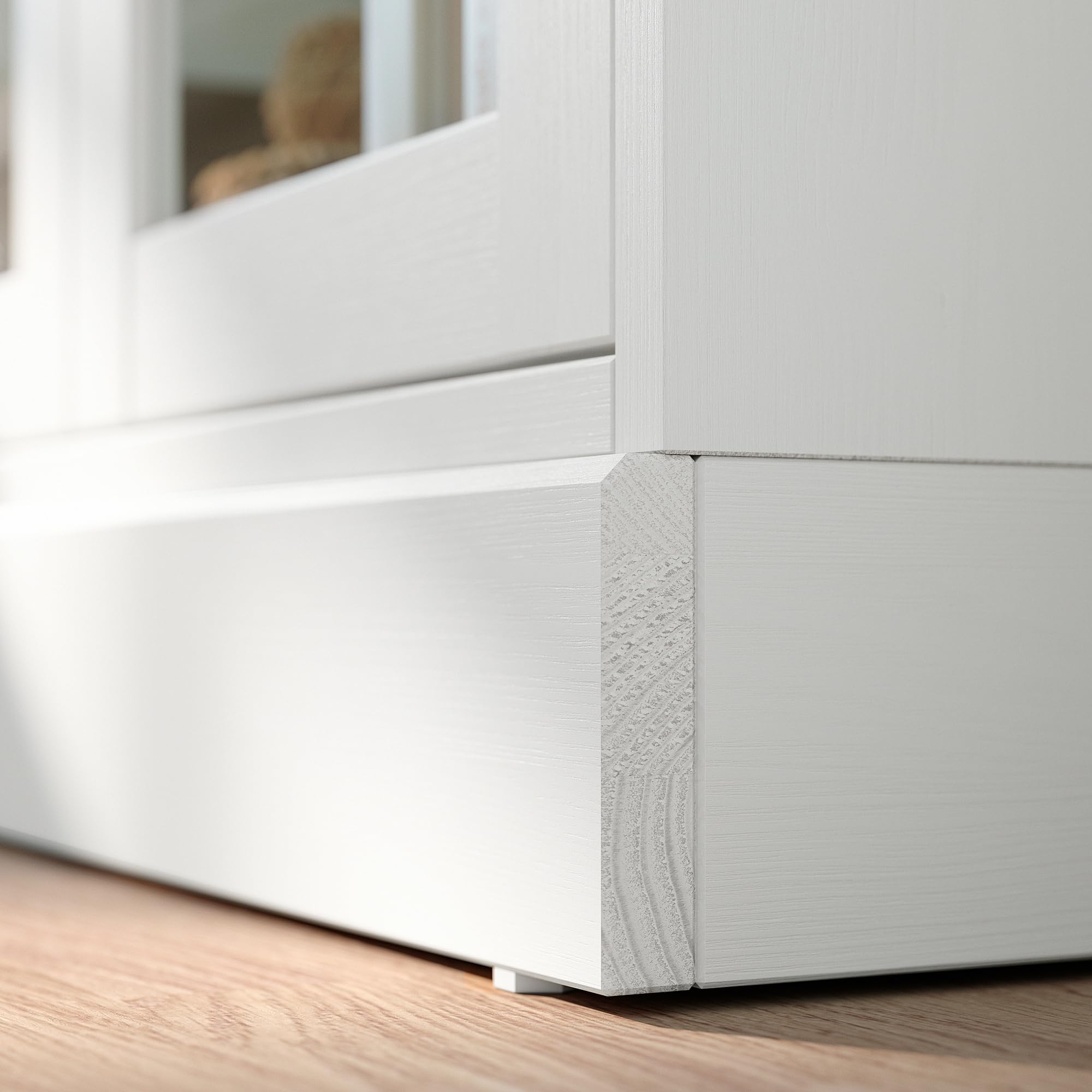 ProTuning HAVSTA Armoire à portes vitrées avec plinthe, blanc/verre transparent, 81 x 37 x 134 cm