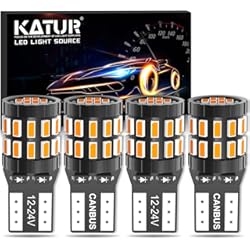 Led Intermitente Para Auto KATUR T10 W5W LED Bombilla 194 168 Superbrillante Ámbar Amarillo 30 * 3014 Chip 12-24V CANBUS Sin Errores Luz de matrícula de cortesía de la Puerta del Mapa del Domo del automóvil (Versión Mejorada)