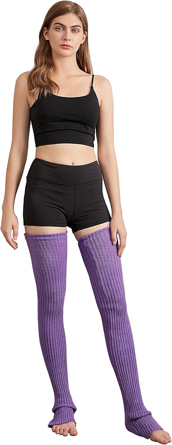Henwarry 27 or 34 Inch Length Leg Warmers Knit Over the Knee Extra Long Winter Soft Thick Thigh High Footless Socks for Women image 3