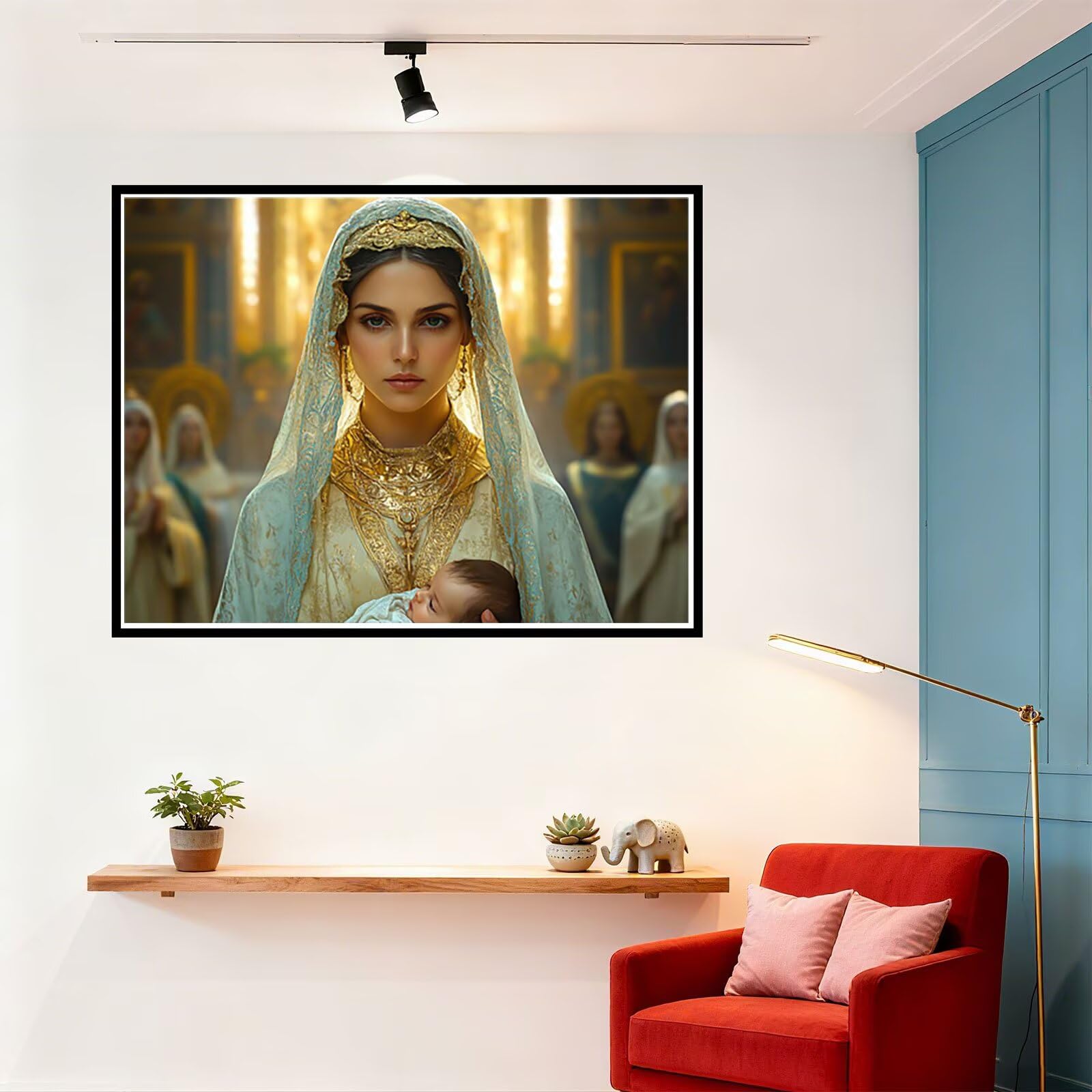 Peinture Numero Adulte Femme Coloriage par Numero Adulte Religion DIY Paint by Numbers, avec Pinceaux Peinture Loisir Creatif Enfant Numéro D'art Cadeau Femme, Pour Decoration Maison 90x120cm H - 639