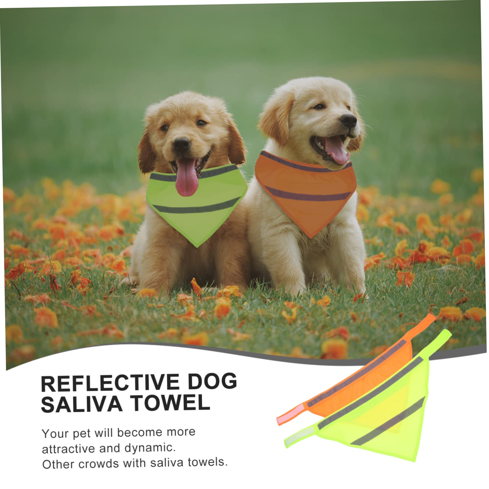 6pièces Écharpe Réfléchissante pour Chiens Lot de Bandanas Triangulaires Colorés Accessoire De Mode Pratique Et Visible pour Promenade Nocturne