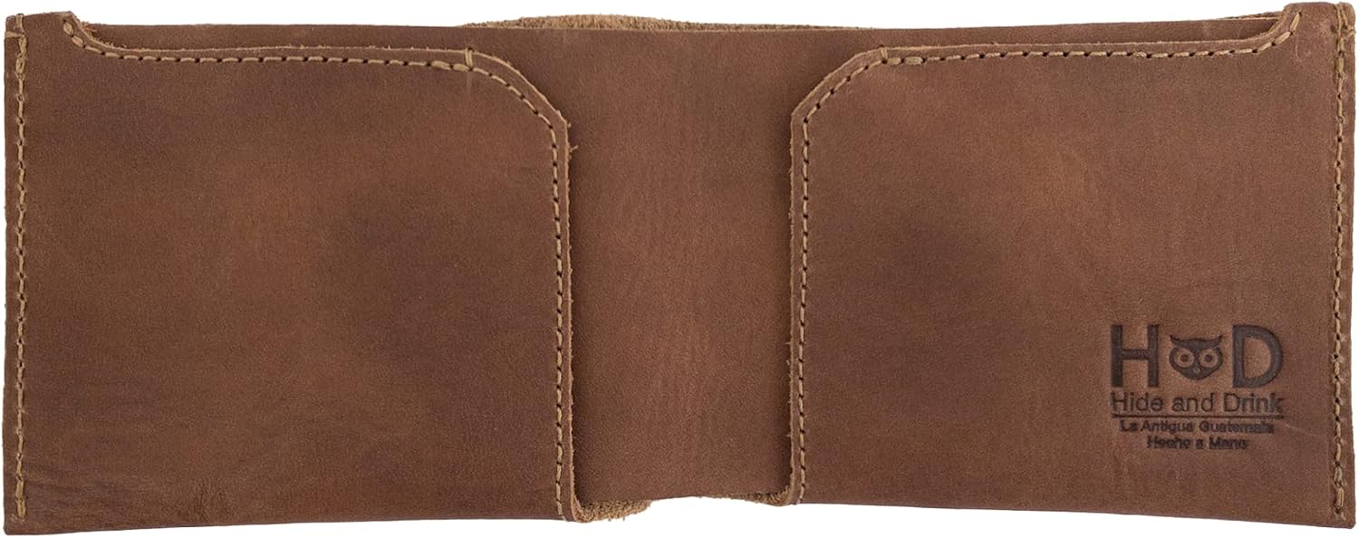 Hide & Drink, Classic Wallet Handmade from Full Grain Leather, Card Organizer, Money Holder, Vintage Pocket, Travel Accessories - Single Malt Mahogany
