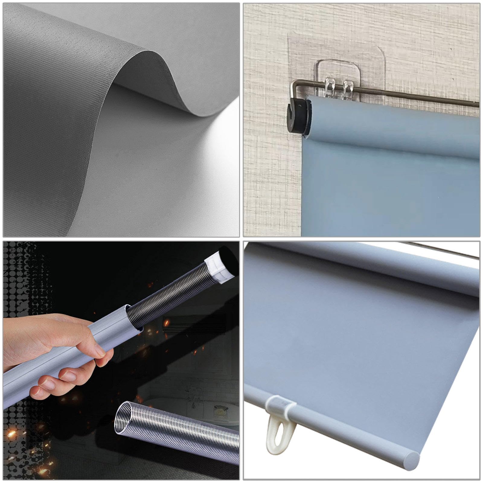 Tende a Rullo Oscuranti a Retrattile,Tenda Avvolgibile a Molla per Finestre,Tende Oscuranti per Ambienti,Tessuto Di Protezione Uv,32-150cm Di Larghezza,Per Casa E Ufficio,White-75x200cm(29.5x78.7in)
