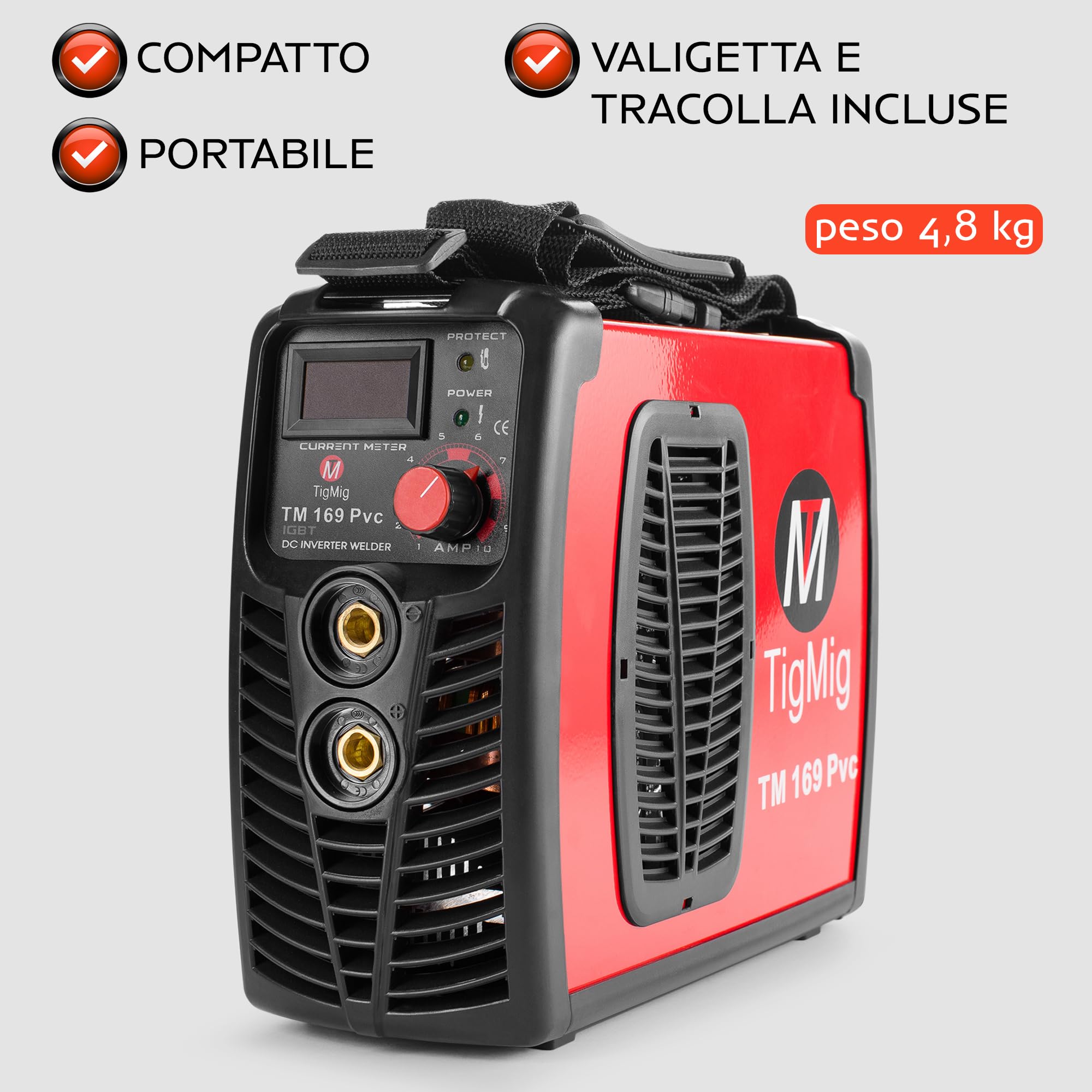 TIGMIG WELDING INVERTER TM 169 170 PVC AMP MMA ELECTRODE PVC ROBUSTEN accesorios completos