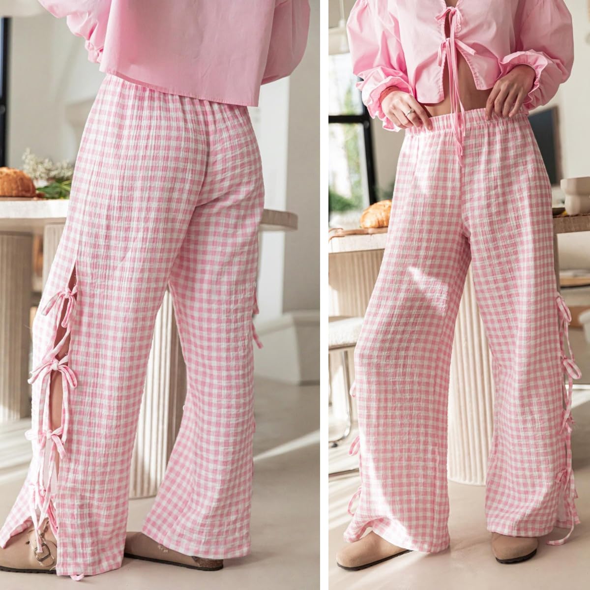 Pantaloni sportivi larghi da donna con grafica a bassotto pantaloni in cotone con coulisse pantaloni per il tempo libero Y2K Pantaloni da strada con tasche, blu, M