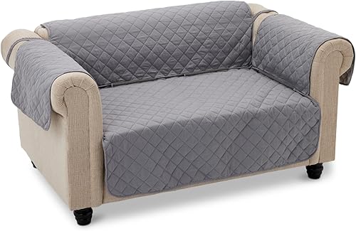 Tienda Basics Funda reversible para sofá de dos asientos, tamaño mediano, grisgris claro