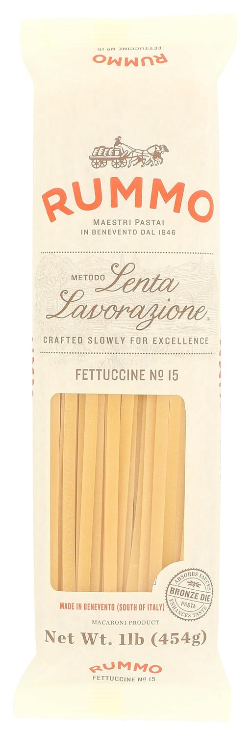 Rummo Fettuccine Durum Wheat Semolina Pasta, Kosher, Halal, Non-GMO, 1 Pound, 16 Ounce (Pack of 20)