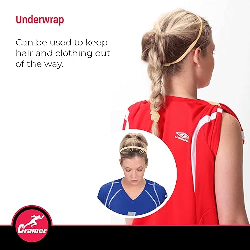 Miniatura 10 de Cramer Tape Underwrap, Sports PreWrap for Athletic Ankle, Wrist, and Injury Taping Jobs, Hair Tie, Headband, Patella Support, Pre-Wrap Athletic Tape