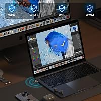 Aigital USB WiFi Adapter 1300Mbps Dual Band 2.4GHz/5.8GHz Vezeték Nélküli Hálózati Vevő PC/Laptop Windows 11/10/8/7/XP és Mac OS Kompatibili 6