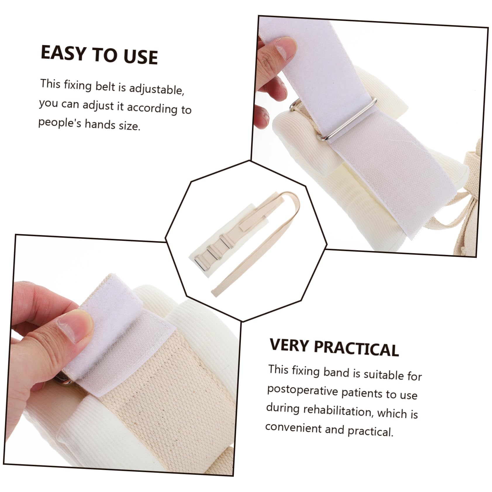 FOMIYES Limb Band Hand Tool Hospital Hand Tools Supple Manual Wheelchair Universal Tools Limb Fixed Holder Anti- Fall For Clinic White Elder Strap Cotton