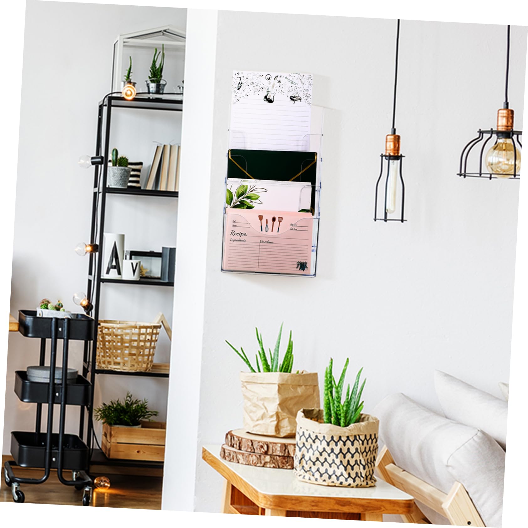 Portadocumenti da Tavolo a 4 Scomparti, Espositori per Brochure in Plastica, Design Moderno per Ufficio e Casa, per Organizzare Documenti e Cartelle