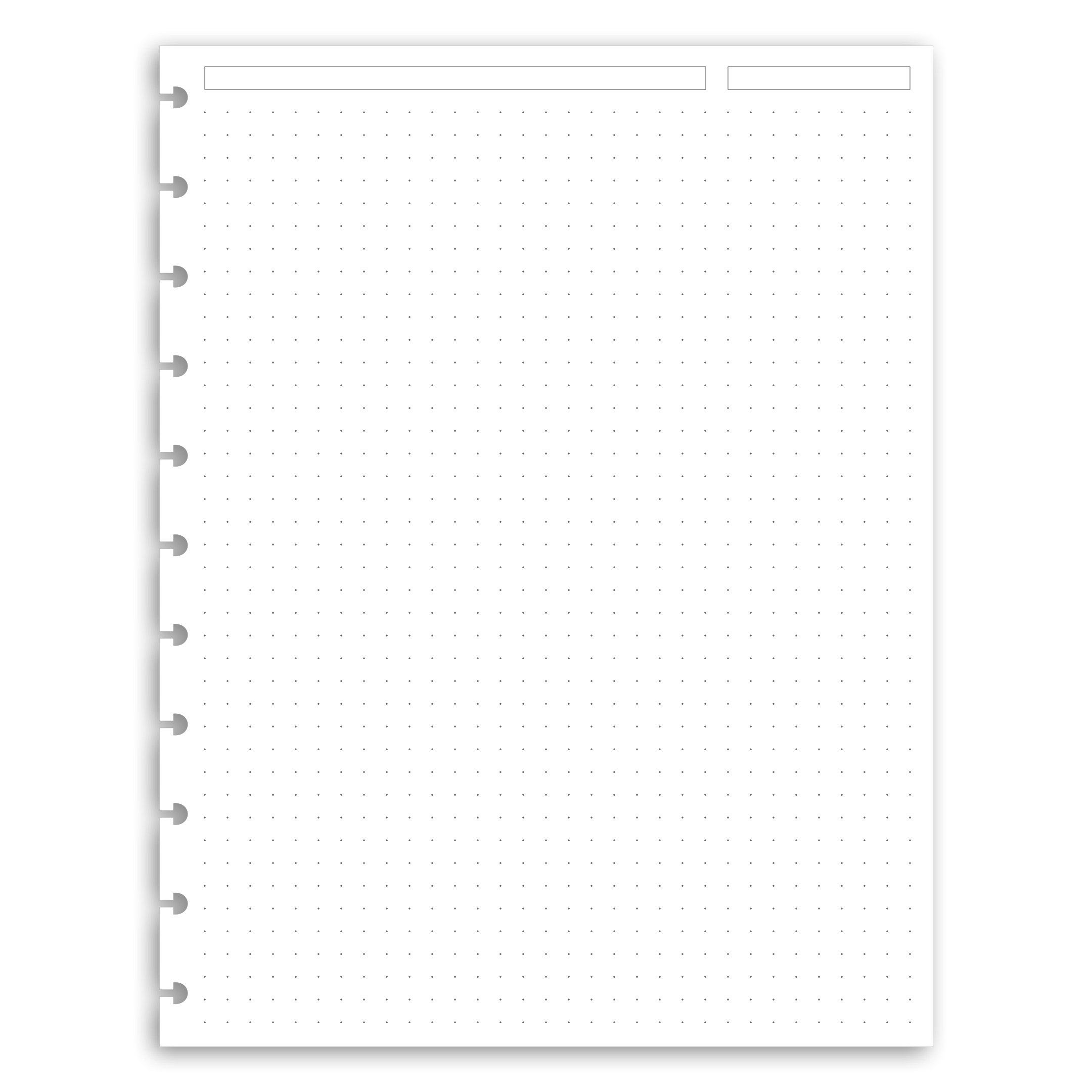 Eleven DiscsDiscbound Paper, Letter Size Dot Grid Sheets - Premium 120gsm Heavyweight Notebook & Planner Refills - 11 Discs, 8.5 x 11 in - Punched for Circa, Arc, TUL (40 Sheets)