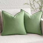 MIULEE Boîte de 2 Couvertures d'oreillers 18x18 Inch vert d'olive Linge de maison déco Couvres d'oreiller Accent Boho Coussin Couvre la maison de ferme moderne Décor pour canapé salon lit