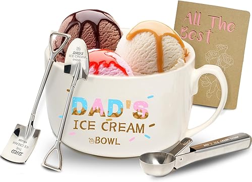 Regalos para papá para el día del padre, cuenco y cuchara de helado para papá, cuchara de helado para papá, regalos para papá de hija e hijo, regalo