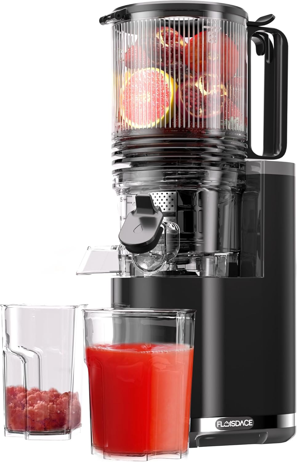 **similar to** Cold Press Juicer, 6.5\" Extra Large Feed Chute Juicer Machines, 350W Slow Masticating Juicer Machines with High Juice Yield for Whole Vegetables & Fruits, BPA Free, Black, Easy to Clean