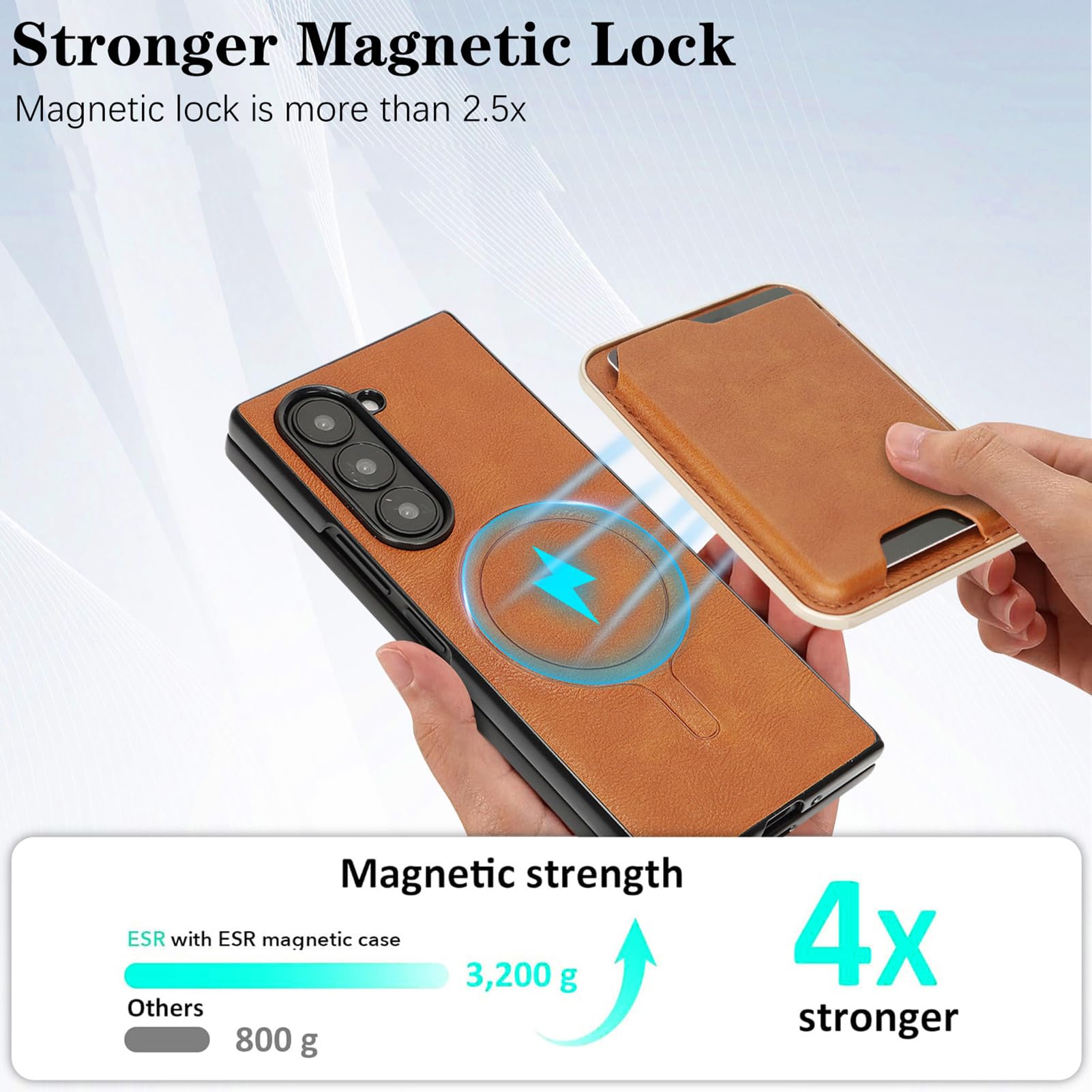 Skórzane etui do Samsung Galaxy Z Fold 8 Ultra, Odpinany pokrowiec na karty Magnetyczny pokrowiec na telefon w stylu vintage podstawka do ładowania bezprzewodowego ochrona przed upadkiem (czarny)