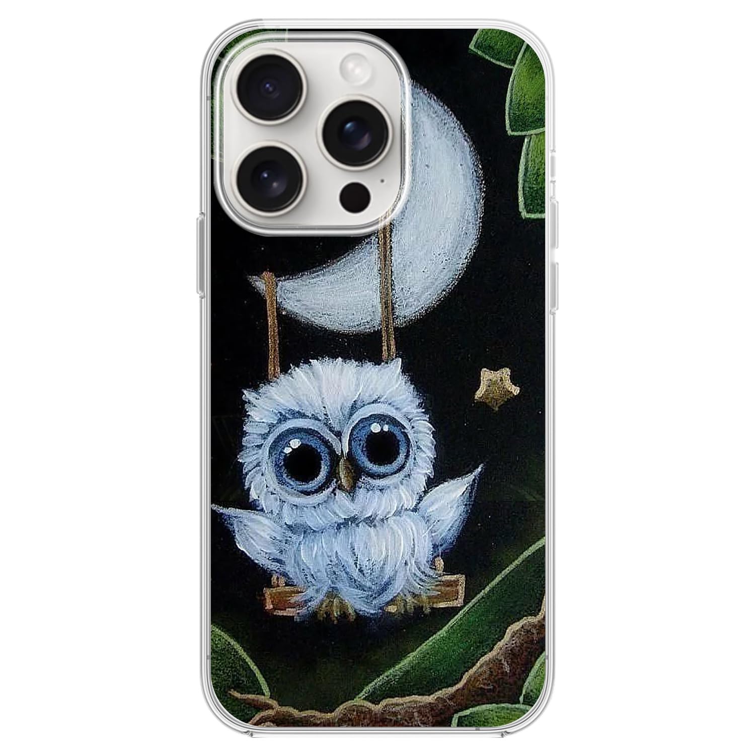 Coque pour iPhone 15 Pro protégeant des chutes avec motif hibou - 5