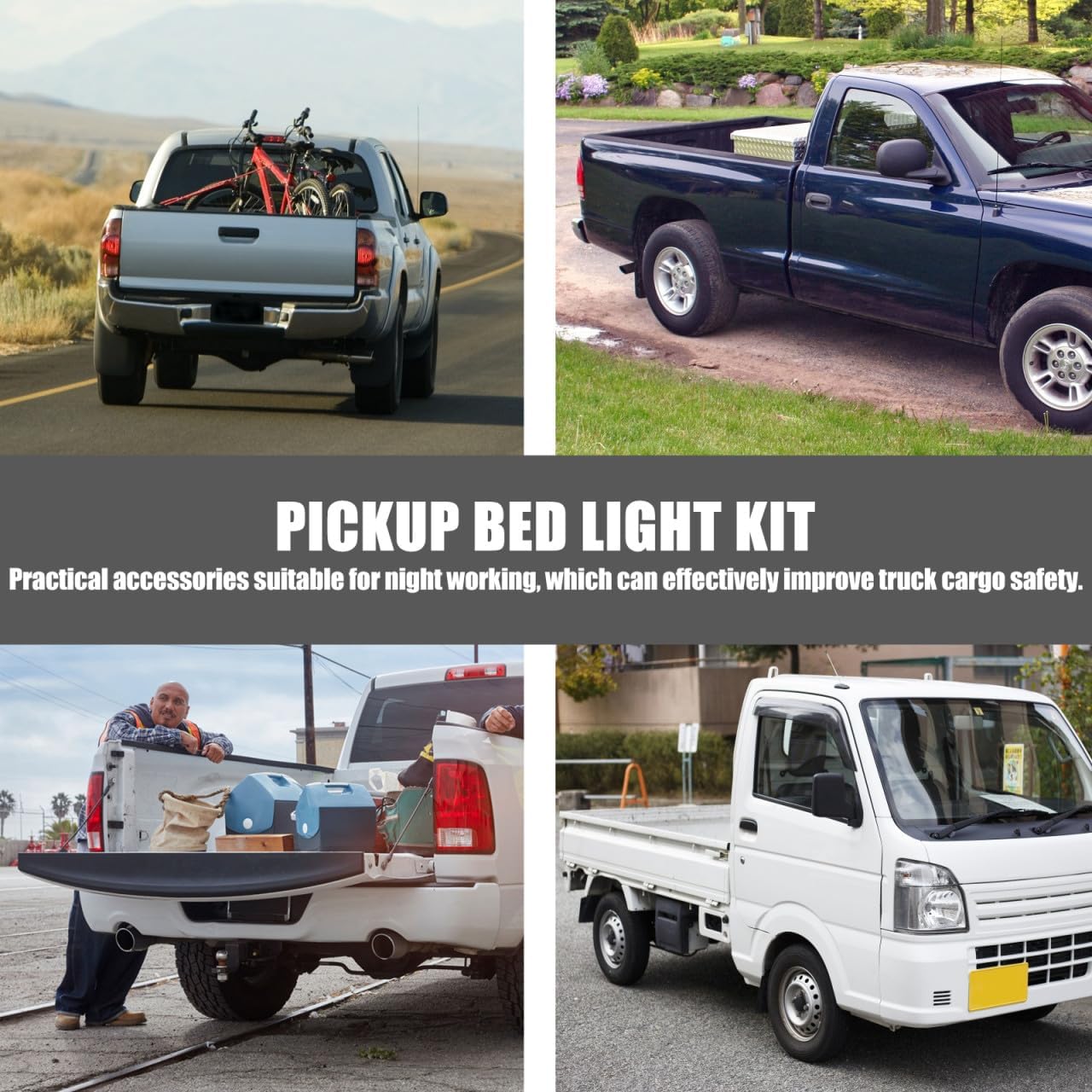8-Piece Waterproof LED Bed Light Kit for Pickup Trucks 6000K Brightness Compatible RV and Boat Lighting