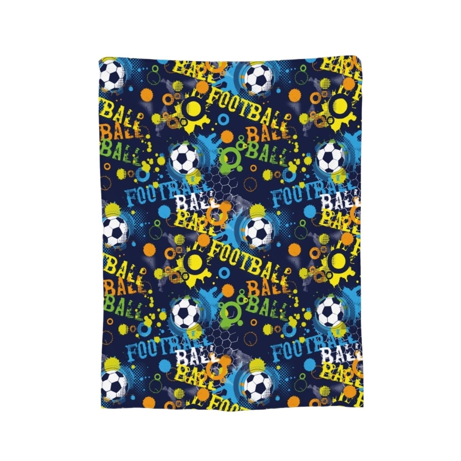 WSQHAO Soccer Ball Football Blanket Plush Print Multifunction Warm Throw For Bed Outdoor for Bed Couch(Color6)