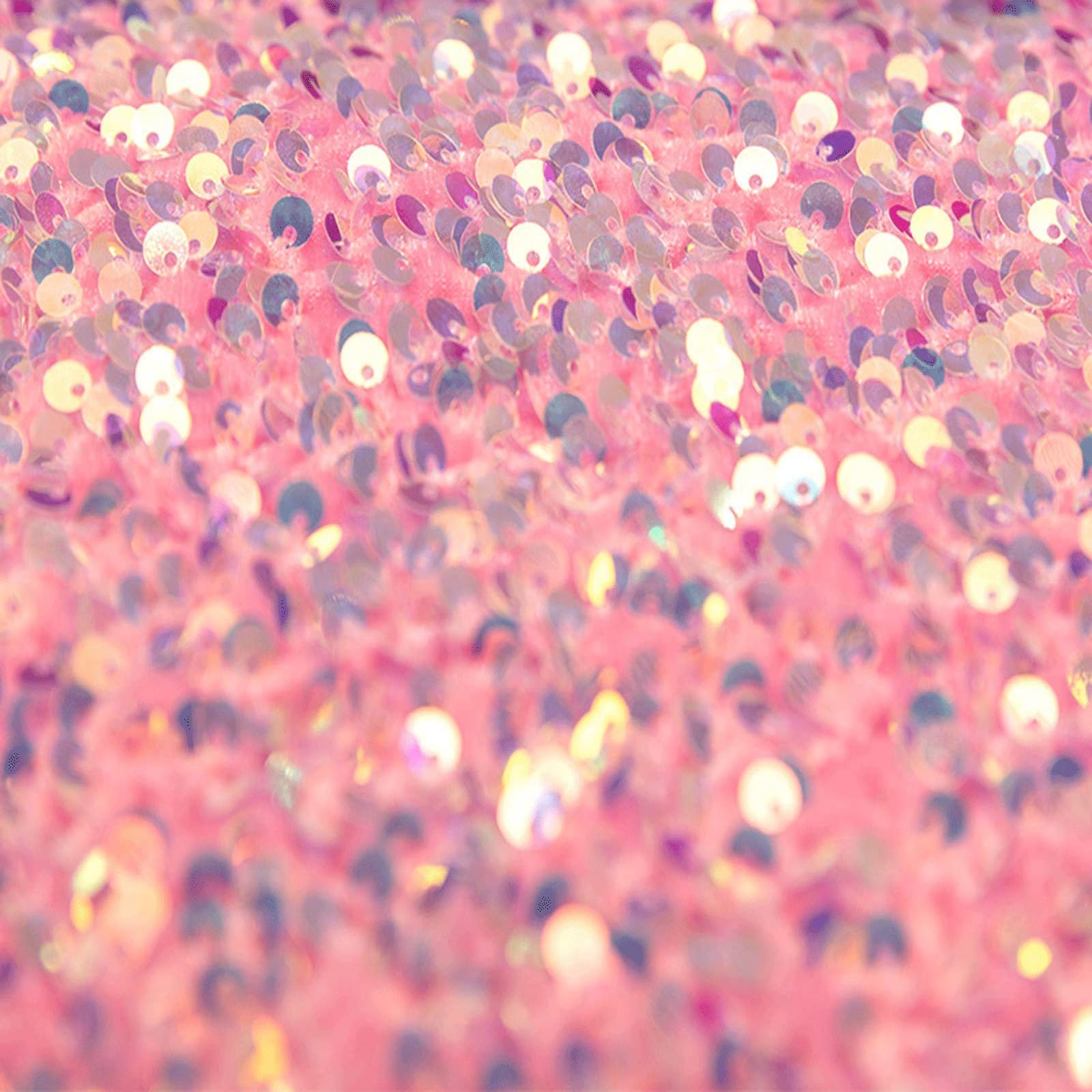 NIANTONGStretch Velvet Fabric, 3D 5mm Foam Sequins, Fashion Fabric, Dressmaking Fabric For Woman And Girls(Color:pink)