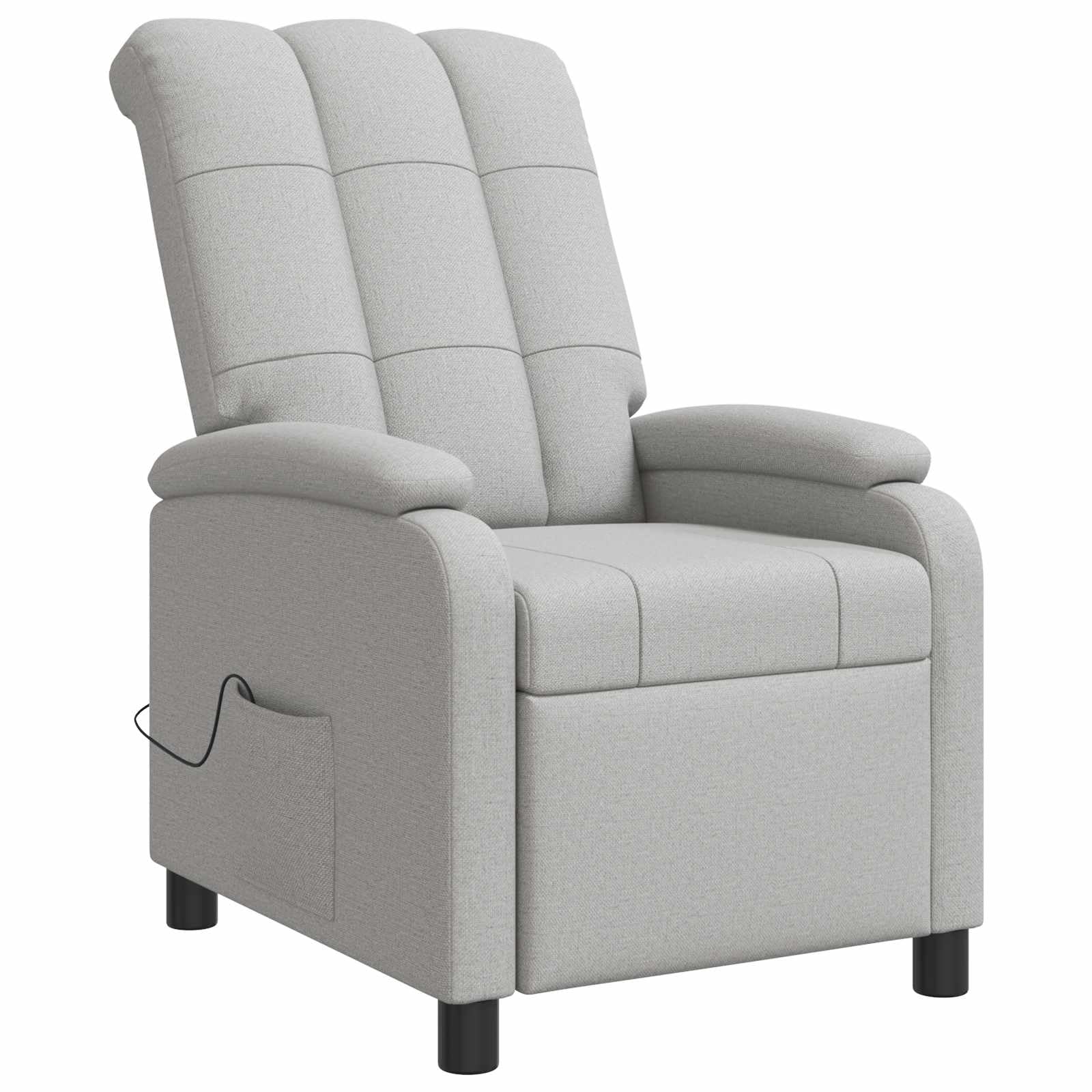 Poltrona relax in tessuto grigio nuvola con angolo di inclinazione