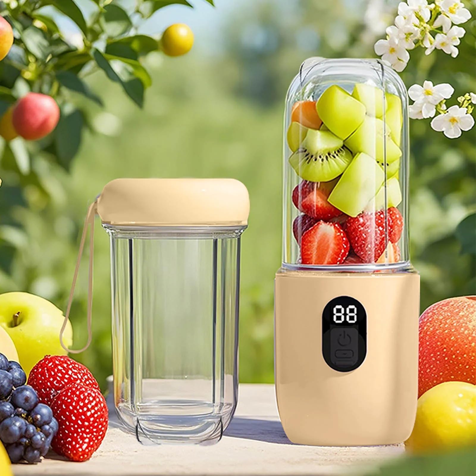 Portable Blender Electric Juicers Fruit Mixers USB Rechargeable Smoothie Mini Personal Juicer 16 Blades 3Gears With 1500 Mah Rechargeable Battery-Smoothie Blender