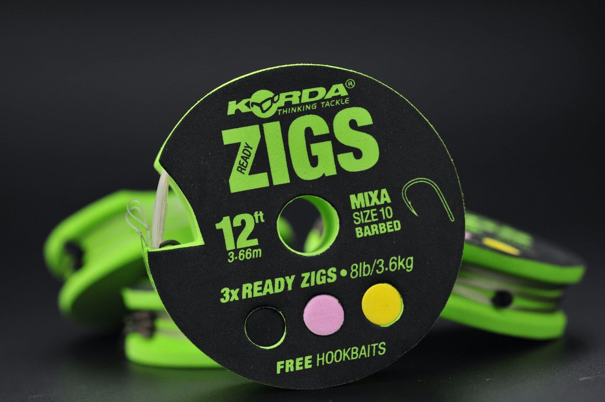 Korda Ready Zigs Barbless | 300 cm | # 10 | 3 Pieces | Mounted Rigs