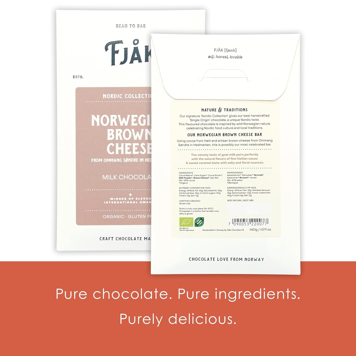 Fjak - Nordic Collection - Norwegian Chocolate Bundles (Brown Cheese Milk Chocolate 45%, 3 Pack)