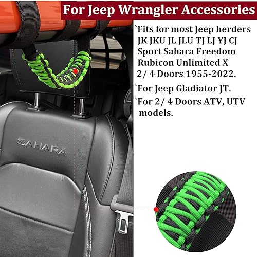 Miniatura 3 de para Accesorios Jeep Wrangler Asas de Agarre de Barra Enrollable de Agarre y Empuñadura con Borde Compatible con Jeep Wrangler YJ TJ JK JKU JL JLU