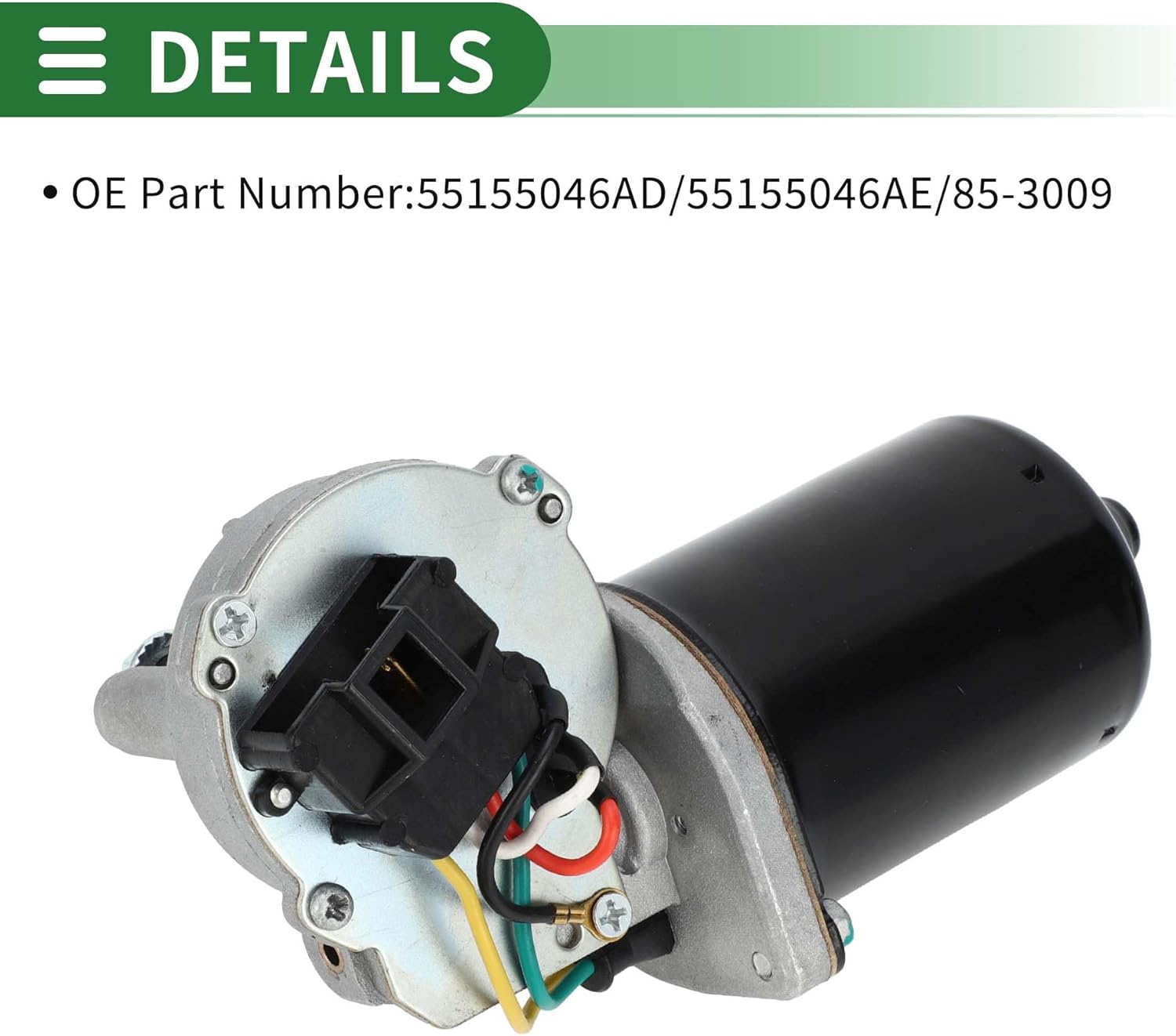 Motoforti Windshield Wiper Motor Car Front Windscreen Wiper Motor Replacement for Dodge for Ram 1500 2500 3500 Van 99-03 for Dodge B1500 B2500 B3500 No.55155046AD/55155046AE/85-3009 4 Pin